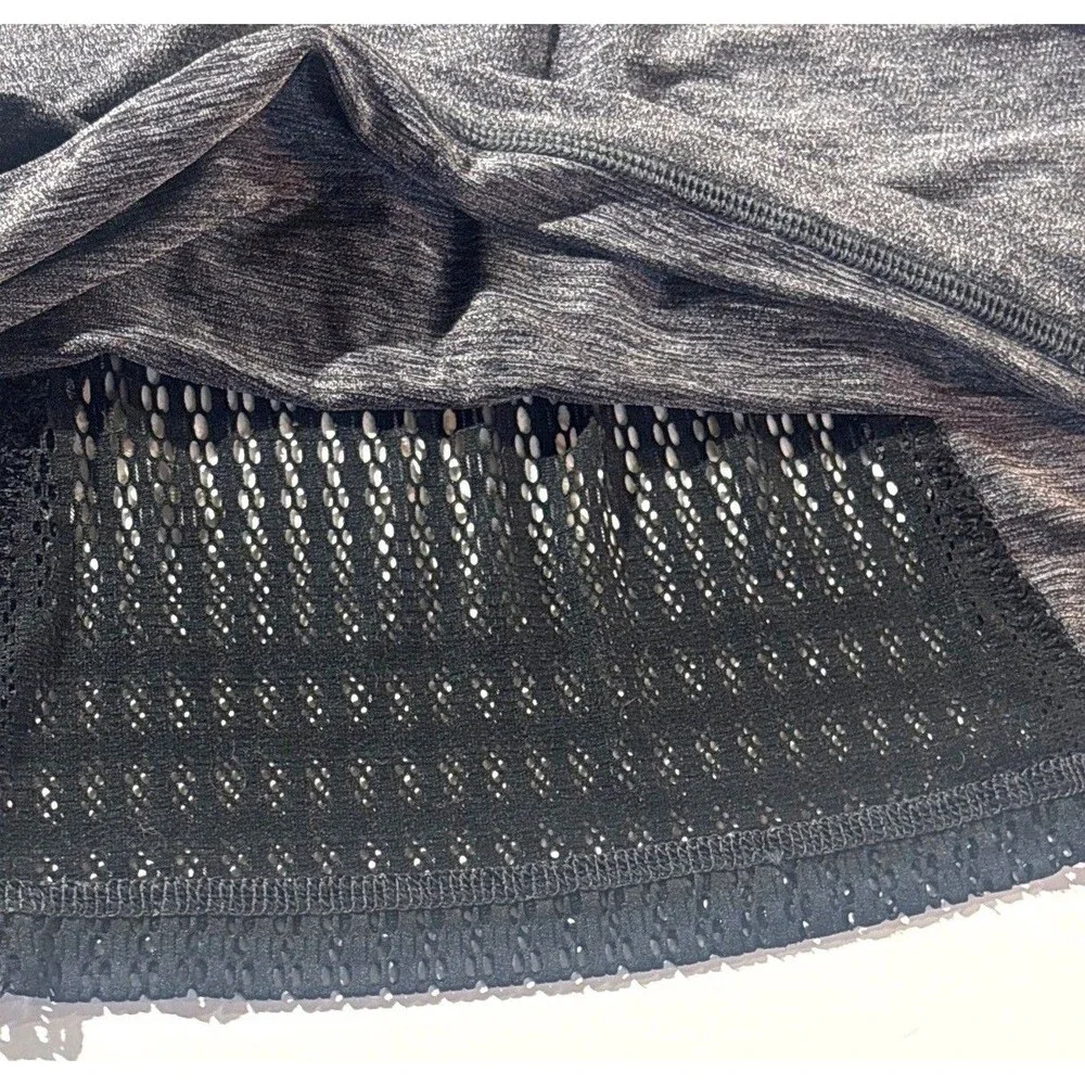Lululemon Heathered Gray & Black Mesh Racerback Tank Top Womens Activewear